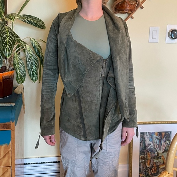 L.A.M.B. Suede & Silk Jacket Fall Green - Picture 10 of 10